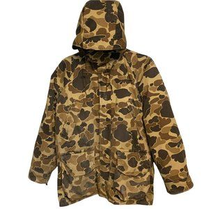 VTG Columbia Gore-Tex Jacket Mens L Radial Sleeve Duck Camo Hunting Distressed